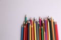 Closeup shot of colorful pencils on a white background Royalty Free Stock Photo