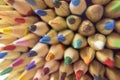 Closeup shot of colorful, sharp pencils in a bunch Royalty Free Stock Photo