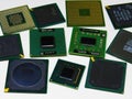 Closeup shot of computer CPU chips and electronic components