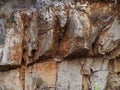 Closeup shot of cracked rocks