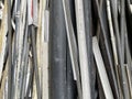 Closeup shot of a crowded heap of scrap metal Royalty Free Stock Photo