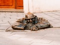 Closeup shot of Cumil statue in Bratislava, Slovakia Royalty Free Stock Photo