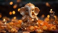 closeup shot of cute baby lord ganesha sculpture generative AI