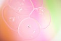 Closeup shot of cute bubble formations with rainbow-colored background Royalty Free Stock Photo