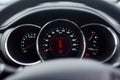 Dashboard display. Closeup shot of a dashboard inside a motor vehicle.