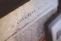 Closeup shot of the Declaration of Independence of the United States Royalty Free Stock Photo