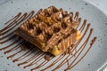 Closeup shot of delicious chocolate waffle Royalty Free Stock Photo