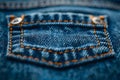 Closeup shot of denim fabric back pocket on blue jeans. Concept Closeup Photography, Denim Fabric, Royalty Free Stock Photo
