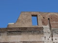 Closeup shot of the details of the Colosseum