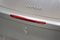 Closeup shot of details on a Ferrari 458 Matte Gray car exterior