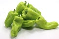 Closeup shot of digestible green peppers isolated on a white background Royalty Free Stock Photo