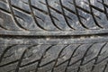 Closeup shot of dirty tire tread