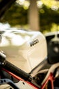 Closeup shot of a Ducati motorcycle