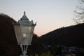 Closeup shot of a dusty street lamp