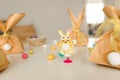Closeup Shot Of Easter Decoration Standing On Table At Home Royalty Free Stock Photo
