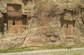 Closeup shot of the exterior of the Tomb of King Darius in Iran