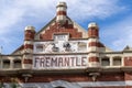 Closeup shot of the facade writing of old Fremantle Market in Fremantle city, Australia