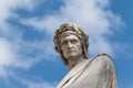 Closeup shot of the famous white marble monument of Dante Alighieri in Florence