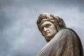 Closeup shot of the famous white marble monument of Dante Alighieri in Florence