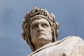 Closeup shot of the famous white marble monument of Dante Alighieri