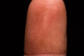 Closeup shot of a finger print with black background Royalty Free Stock Photo