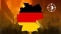 Closeup shot of the flag of Germany targeted by extremists Royalty Free Stock Photo