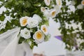 Closeup shot of a flower blossom on a wedding ornament