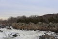 Closeup shot of the flowing Potomac River in Great Falls National Park, Virginia Royalty Free Stock Photo