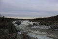 Closeup shot of the flowing Potomac River in Great Falls National Park, Virginia Royalty Free Stock Photo