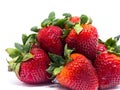 Closeup shot of fresh strawberries. Isolated on white background Royalty Free Stock Photo