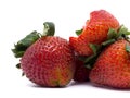 Closeup shot of fresh strawberries. Isolated on white background Royalty Free Stock Photo