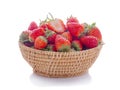 Closeup shot of fresh strawberries. Isolated on white background