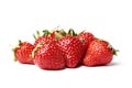 Closeup shot of fresh strawberries. Isolated on white background