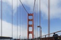 Closeup shot of Golden Gate Bridge Presidio in the USA during a daytime silhouette Royalty Free Stock Photo