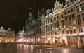 Closeup shot of the Grand Place in Brussels, Belgium at night Royalty Free Stock Photo