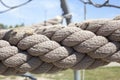 Closeup shot of a gray thick rope during daytime Royalty Free Stock Photo