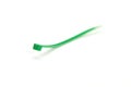 Closeup shot of a green cable tie isolated on a white background Royalty Free Stock Photo