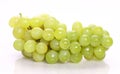 Closeup shot of green fresh grapes on a white background Royalty Free Stock Photo