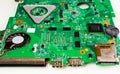 Closeup shot of green printed circuit board - PCB Royalty Free Stock Photo