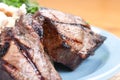 Closeup shot of grilled lamb chops with creamy mashed potatoes Royalty Free Stock Photo