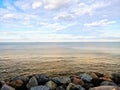 Closeup shot of the Gulf of Gdansk from Westerplatte, Poland Royalty Free Stock Photo