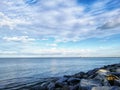 Closeup shot of the Gulf of Gdansk from Westerplatte, Poland Royalty Free Stock Photo
