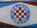 Closeup shot of a Hajduk Split logo in Hajduk, Croatia