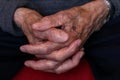 Closeup shot of the hands of a wise elderly man Royalty Free Stock Photo