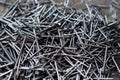 Closeup shot of a heap of nails Royalty Free Stock Photo