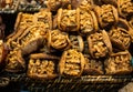 Closeup shot of a heap of traditional snack in a market