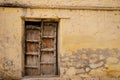 Closeup shot of a historical wooden door of a building in Rajasthan, India Royalty Free Stock Photo