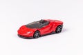 Closeup shot of a Hot Wheels red Lamborghini Centenario Roadster isolated on a white background Royalty Free Stock Photo