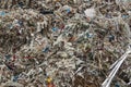 Closeup shot of a huge pile of shredded municipal waste