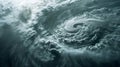 A closeup shot of a hurricanes eye showcasing the intricate patterns and textures of the churning clouds